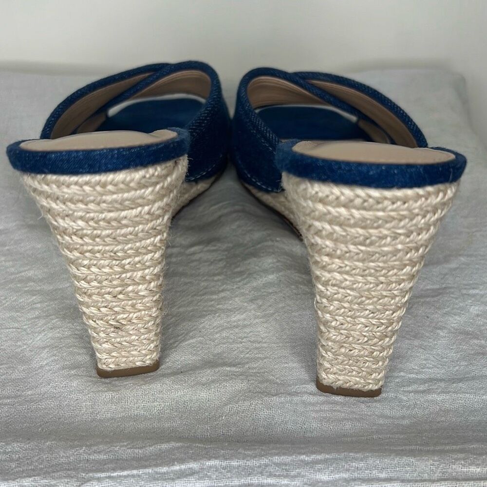 VERONICA BEARD EDNA ESPADRILLE WEDGE SANDALS Mountain Blue Size 8.5 - Picture 5 of 9